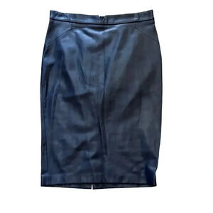 Zara Women's Black Leather Straight & Pencil Skirt Size Large